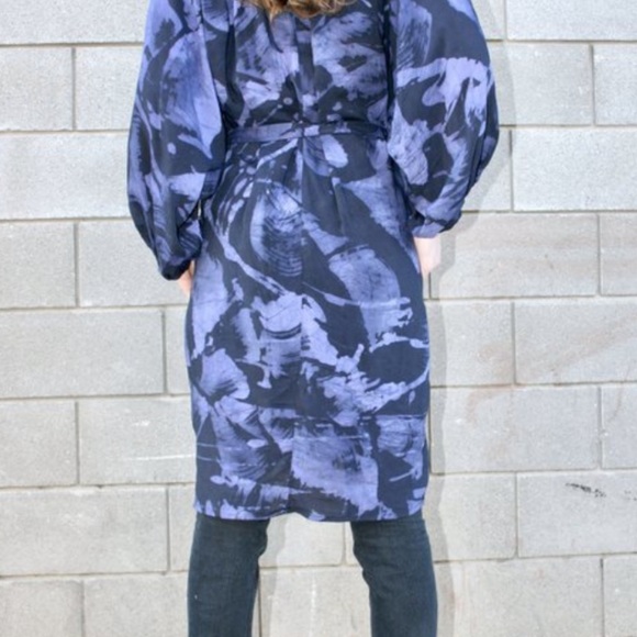 Osei Duro Flouncy Dress in Rorschach w/pockets no belt Size L - Picture 5 of 6